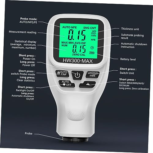 Medidor digital de grosor de pintura para automóviles con pantalla LCD retroiluminada miniatura 6