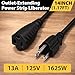 PowerStrip Liberator Classic 14 in Short Extension Cord – Outlet Saver Plug Extender, UL Listed 13A 1625W Power Cable with Strain Relief, Space-Saving Pigtail Cord for Power Strips, 5 Pack