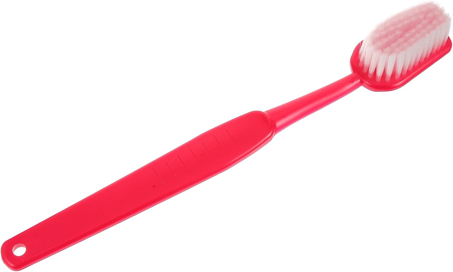 Alipis Shower Brush with Soft Bristles, 15.3" Long Handle Body Shower Brush Toothbrush Shaped Back Scrubber Back Cleaning Brushes for Dry & Wet Brushing, Women, Men (Red)
