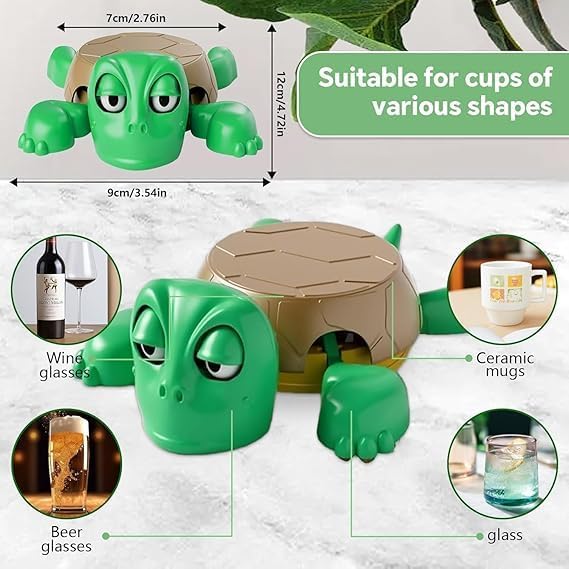 Image of Turtle Cup Holder Coaster, 3D Funny Expression Turtle Coasters, Turtle Cup Holder, Coaster for Tea, Coffee and Wine Glasses, Home Decor and Kitchen Accessories (Green) (1)