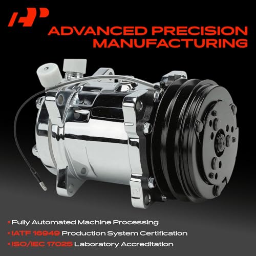 A-Premium Air Conditioner AC Compressor with Clutch fit for Sanden 508, 2 Groove V-Belt, Chrome by A-Premium - Image 4