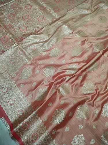 ASIAN CURVES peach banarasi silk saree – image 3