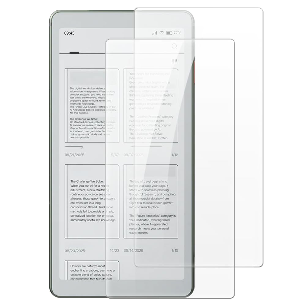 [2 Pack] Tempered Glass Screen Protector Compatible with Viwoods AiPaper Reader C 6.13 2025 (6.13 Inch), HD Clear Anti-Scratch Bubble-Free Case Friendly