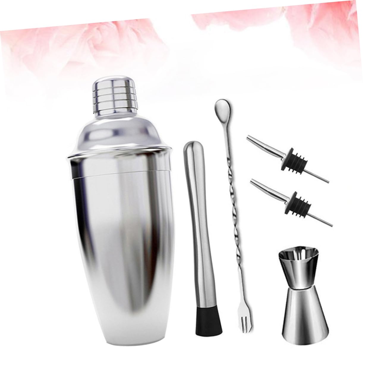 6 Piezas Coctelera Profesional Inoxidable Kit para Bar Casa Mezclador y Colador para Cócteles Martini y Bebidas Variadas