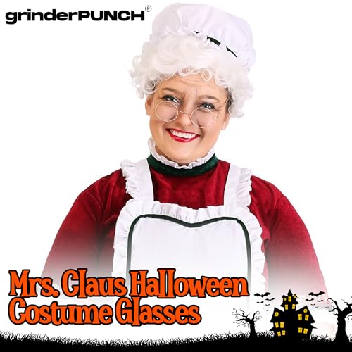 grinderPUNCH Retro Round Clear Lens Glasses Metal Frame3