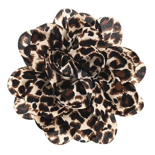 Image of M METERXITY Extra Large Rose Flower Brooches, Lapel Pins Dainty Satin Fabric Big Camellia Oversized Brooch Pin