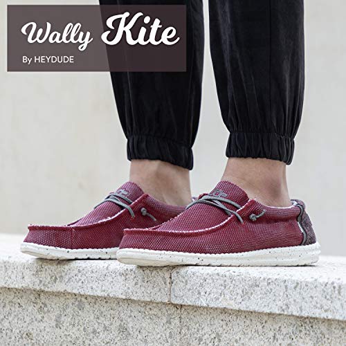 Image of Hey Dude Men's Wally Sox Tri Colored Loafers | Textile Upper, Moc Toe Construction, Contrast Panel Design, Lightweight Flexible Outsole, Speckled Sole Detail