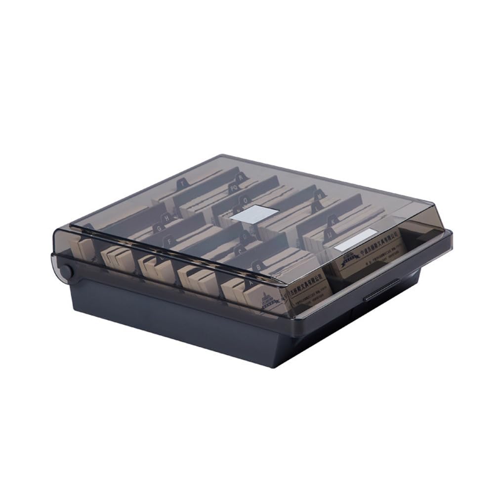 Namvo Business Card Storage Box Business Card Organizer Credit Card Holder File Capacity 1000 Cards with Dividers A-Z Bank Card Room Card Business Card Classification Box - Image 3