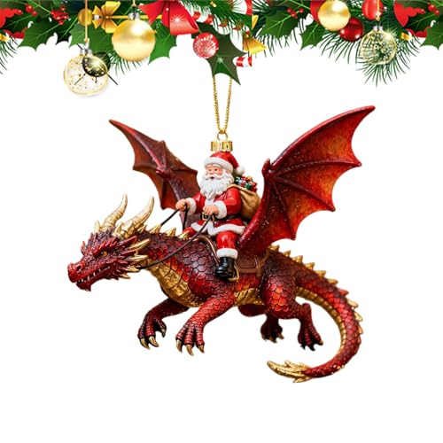 Drache Christbaumschmuck | Weihnachtsmann Reitet Auf Einem Fliegenden...