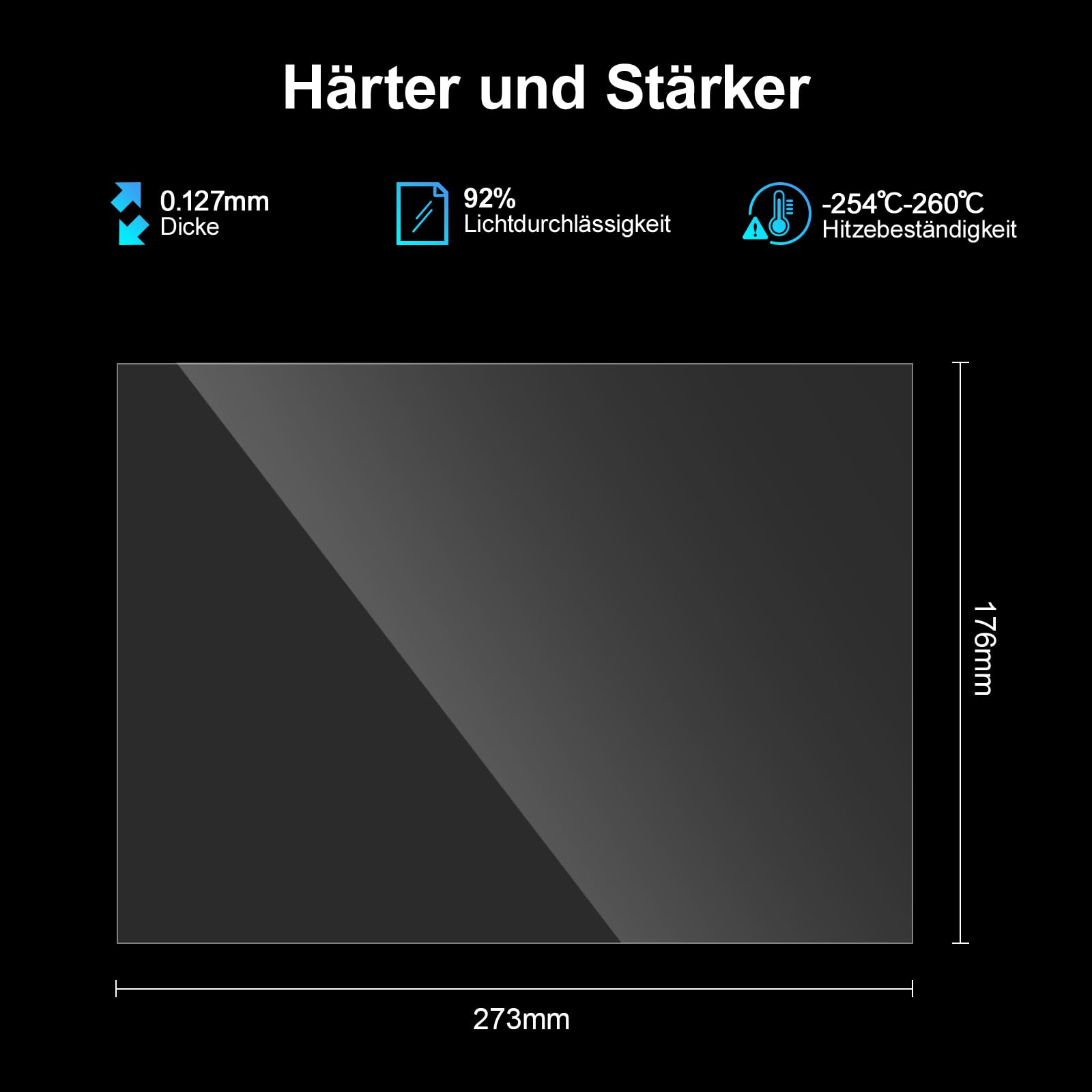 ELEGOO 5 szt. PFA Release Film akcesoria do drukarki 3D, części zamienne do drukarek żywicznych 3D ELEGOO Saturn 2/Saturn 3/Saturn 4 Ultra 273 x 176 mm x 0,127 mm