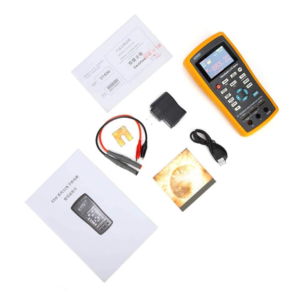 ET430B/ET430 Portable Capacitance Tester 2.8inch TFT LCD Screen Multifunction Digital Capacitance Inductance Resistance Tester Support for The SCPI Protocol(ET430)