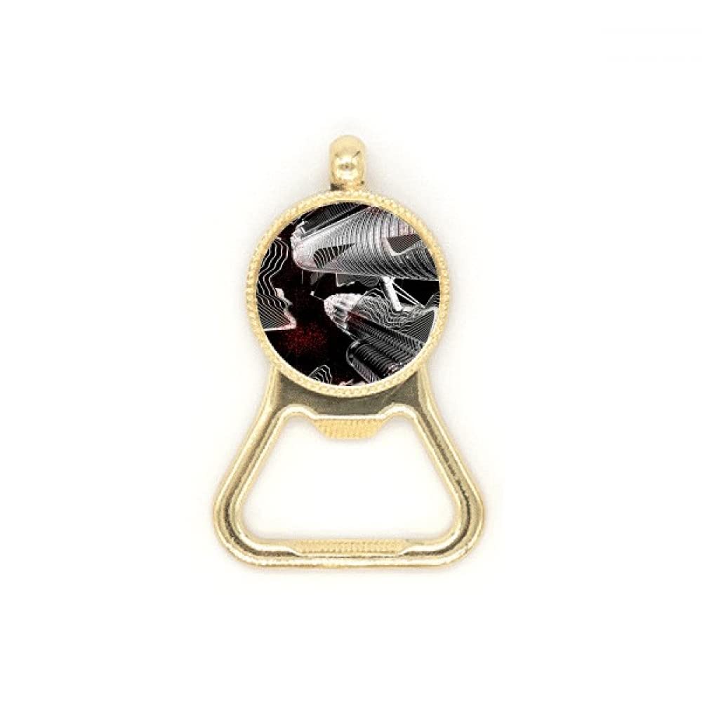 Décapsuleur porte clés en acier inoxydable style art déco de luxe