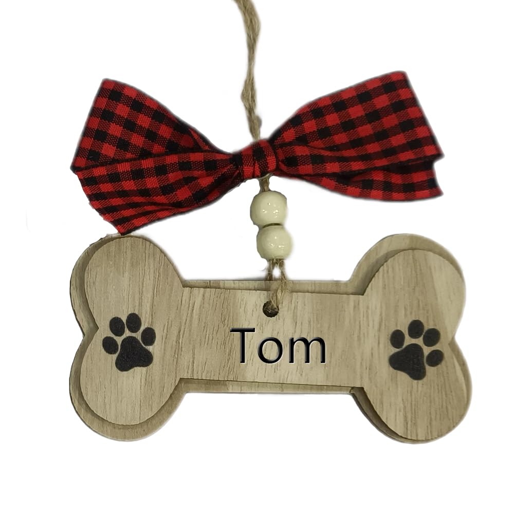 Customized Pet Name Decorations Doggy Party 3D Engraved Christmas Tree Decoration Bedroom Decoration Dog Paw, Dog Bone Personalized Name