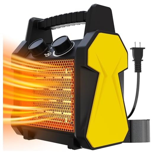 Outdoor Heater for Patio - 1500W Electric Greenhouse Heater, Portable Electric Space Heating with Overheat Protection, PTC Ceramic 3 Modes Patio Heating for Garage, Greenhouse, Outdoor Use