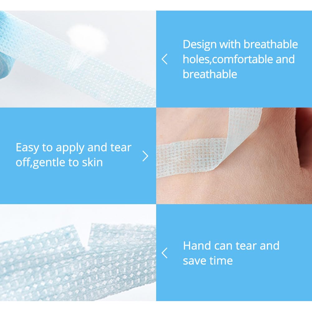 Lunamoon 4 Rolls Tape for Eyelash Extensions Eyelash Tape Eyelash Tape, Band-Blue*4 - Image 3
