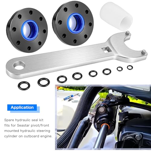 Image of HC5345 Hydraulic Steering Cylinder Seal Kit with Pin Wrench HS5157 Compatible with HC5340 HC5341 HC5342 HC5343 HC5344 HC5345 HC6750 HC6751 Restore Hydraulic Steering Performance