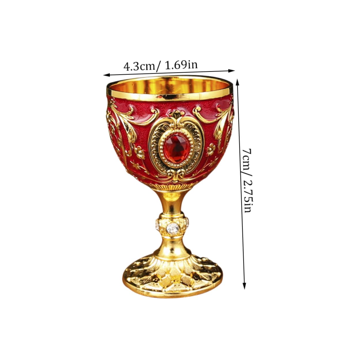 MAGICLULU Copas Medievales 6 Piezas Vaso De Bebida para El Hogar Copa del Templo Copas De Comunion Taza Copa Copa Copas De Vino Copa De Vino Casera Europeo Taza Retro Rojo Aleación De Aluminio