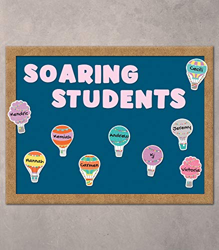 Image of Carson Dellosa 36-Piece Pastel Hot Air Balloon Decorations, Colorful Cardstock Cutouts for Back to School, Bulletin Board, Name Tags, Classroom Decor, Teacher Supplies for Elementary and Preschool