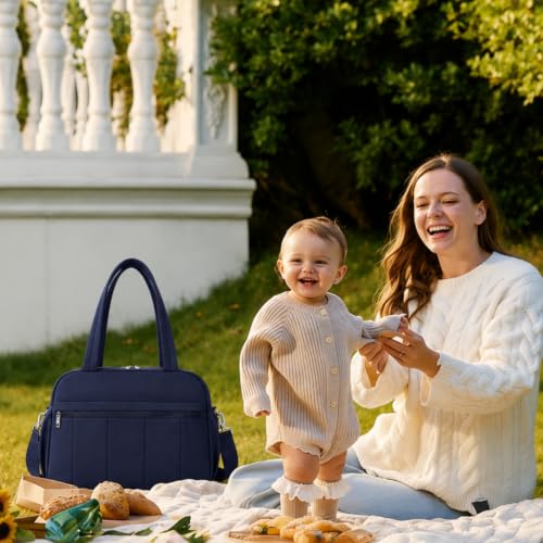 Image of Winnies Mommy Bag Diaper Tote Maternity Messenger Bags for Mothers for Travel Gifts for Mom to Be