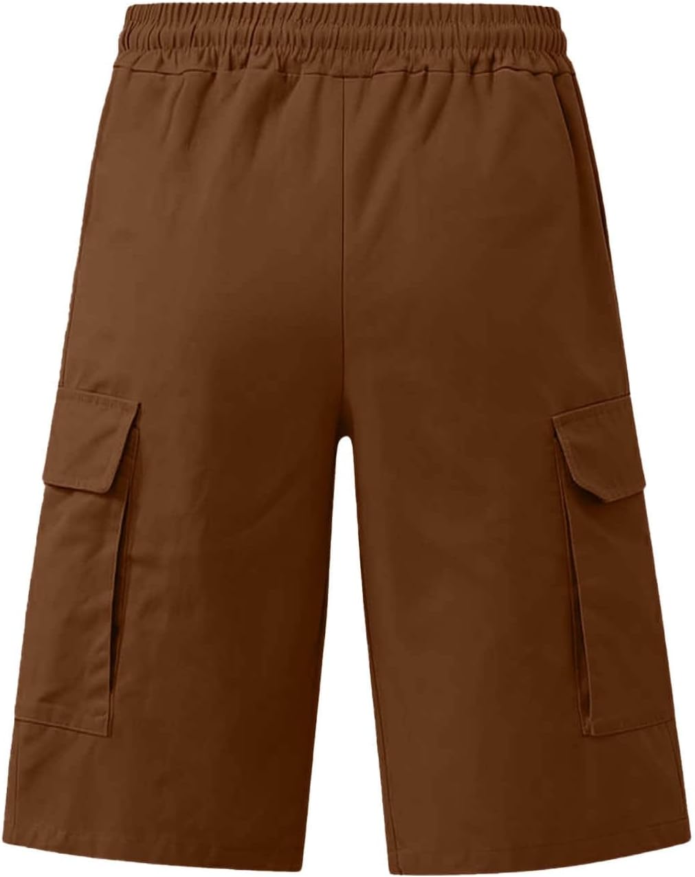 Mens Cargo Shorts Casual Elastic Waist Drawstring Twill Below Knee Work Tactical Shorts Loose Fit Hiking Bermuda Chino Shorts