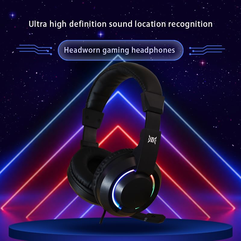 Gaming Headset for PS4 PS5 PC Mac Xbox Series X,Noise Canceling Headphones with Microphone, PG2 Computer Headset with 3.5mm Jack & RGB Black