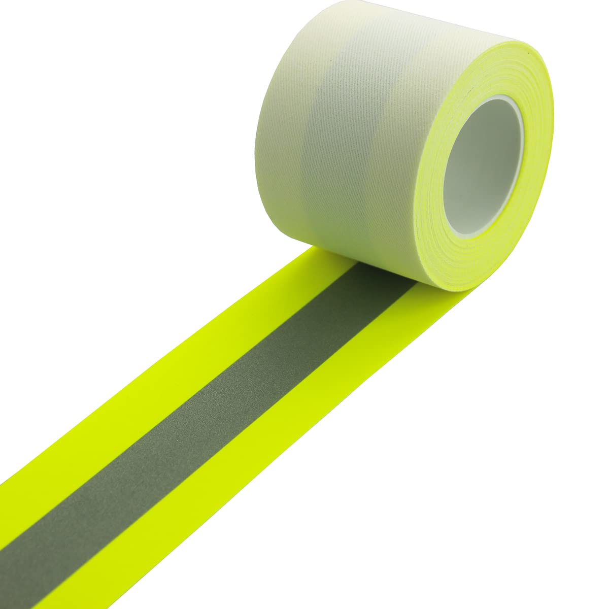 JINBING 2" x 16' High Visibility Fluorescent Yellow Reflective Flame Fire Retardant FR Fabric Tape Sew on (Pack of 2)