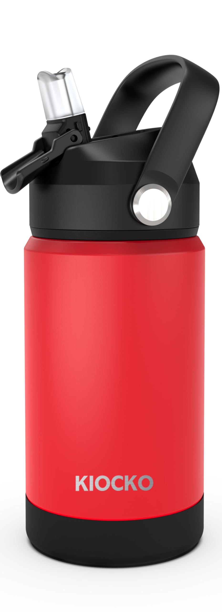 Kids Insulated Water Bottle with Straw,12oz Toddler Cups with Stainless Steel Leak Proof for School Boys Girls（Red）