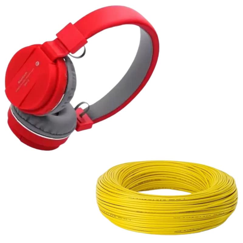 Cospex Combo Pack of 2 Items - Comfortable On-Ear Bluetooth Wireless Headphone, Flexible 2.5mm Copper Wire for Home or Domestic Industrial Electric Wiring, Electric Wire-5Mtr (Yellow Color)-picture-24