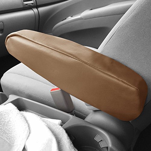 Image of FH Group Premium Faux Leather Armrest Cover Semi-Universal Fit, One Pair, Set of 2 Tan