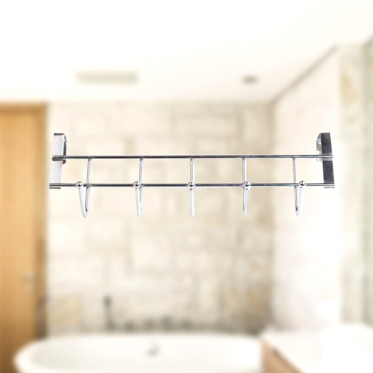 Cabilock Stainless Steel Thicken Hook Over Door Coat Rack Kitchen Towel Rack Rustproof 25.5x8.5x2.5cm