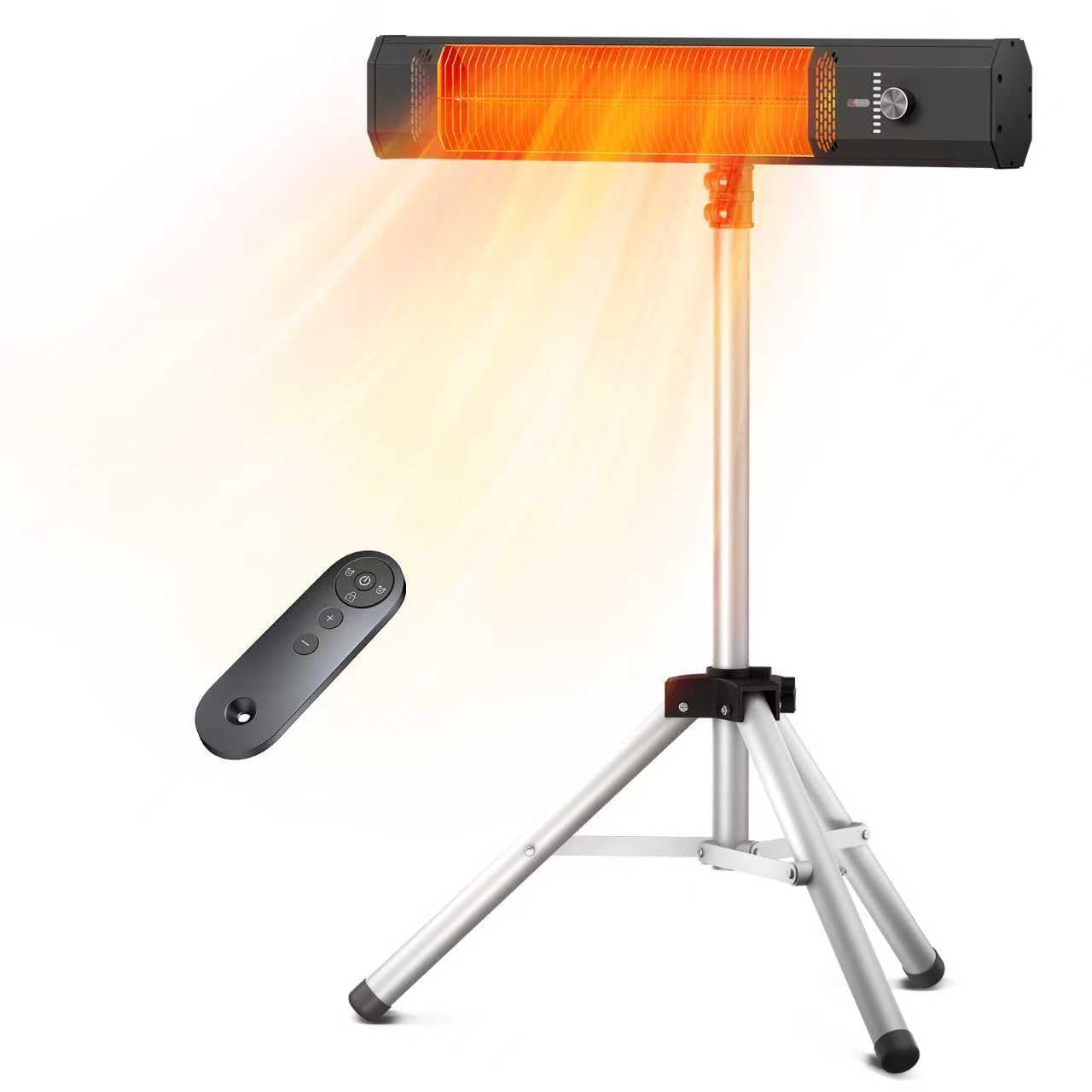 Photo 1 of Outdoor Patio Heater w/Remote, Infrared Electric Heater with Tripod, 68''Adjustable Height, 9H Timer&Child Lock, IP65 Waterproof,Tip-Over&Overheat Protection, 1500W, Super Quiet For Outdoor/Indoor Use