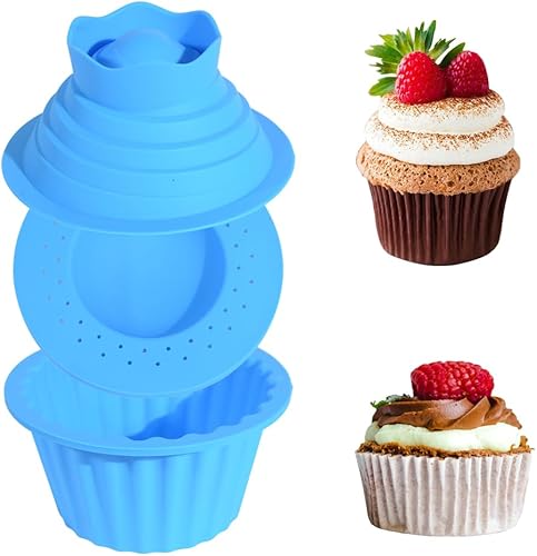 Miniatura 6 de Moldes gigantes para cupcakes, aptos para lavavajillas, moldes de silicona para cupcakes, antiadherentes, juegos de horneado jumbo para decoración