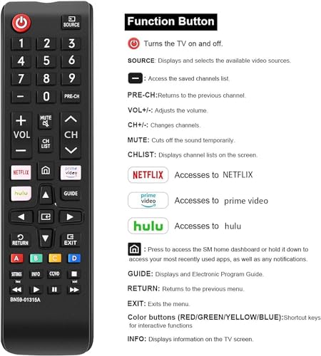 Image of Universal Remote Control for All Samsung TV Remote Compatible All Samsung LCD LED HDTV 3D Smart TVs Models