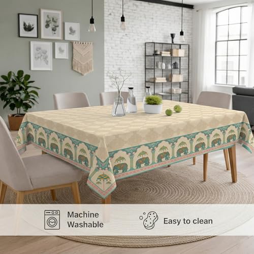 Image of STITCHNEST 'Tavola Luxe Series' Dining Table Cover 60x90 Inches | 6 Seater - 8 Seater Rectangular Dining Table Cover | Premium Fabric, Washable & Colour Fast