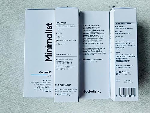 Minimalist 10% Vitamin B5 Gel Face Moisturizer For Oily & Acne Prone Skin | Oil-free | Fast Absorbing Lightweight Winter Cream For Women & Men |... - Image 7