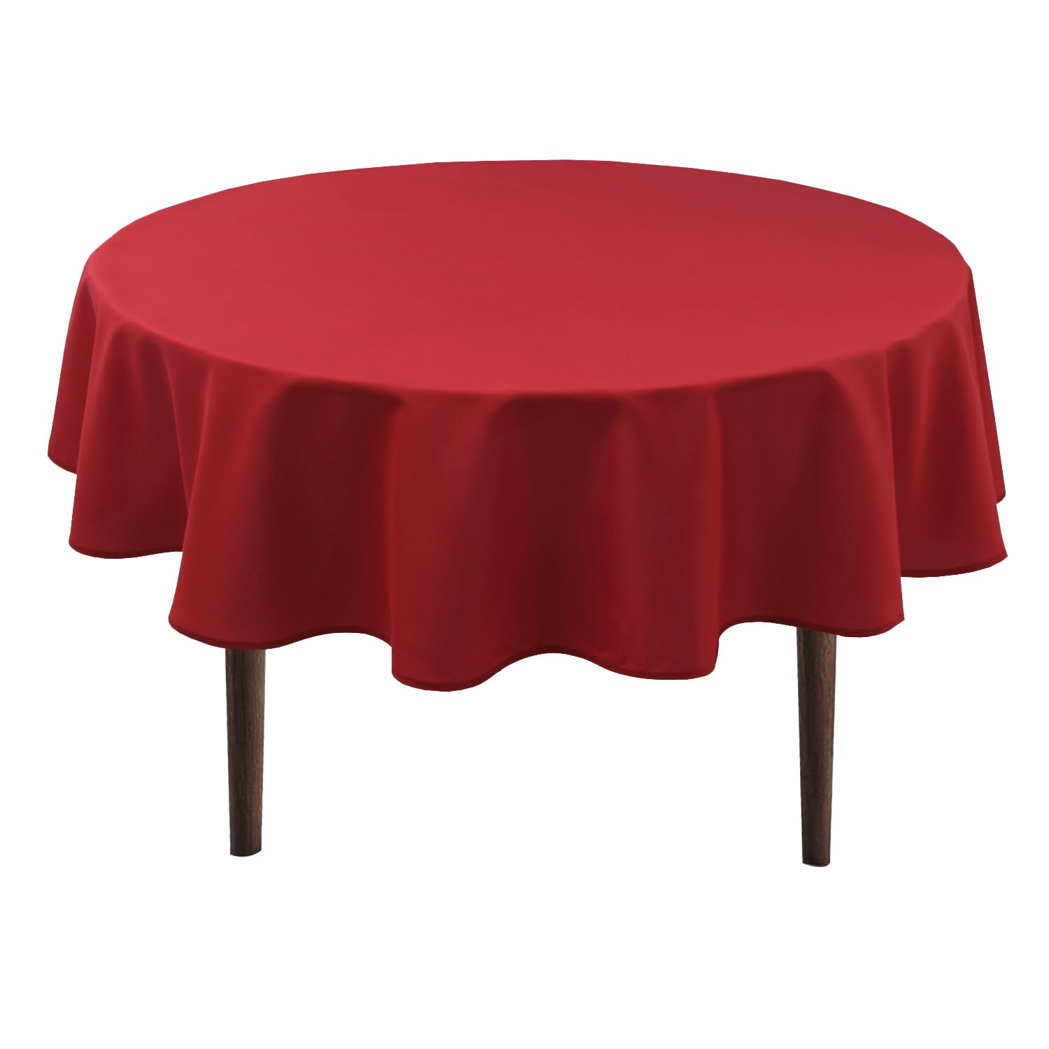 Hiasan Red Water-Repellent Polyester Tablecloth, Round, 150 cm, Anti-Wrinkle Tablecloth, Suitable for Kitchen, Restaurant, Wedding