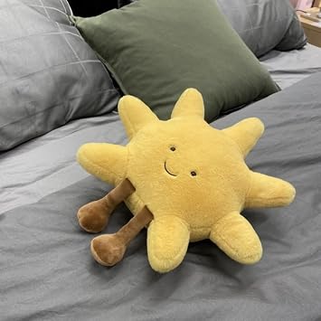Fun Sun Plush Cute Stuffed Animal Plush Pillow Toys Smile Moon Sunshine Plushie Toy Gift for Children's Birthday and Christmas Decor (Sun)