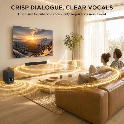 Maraawa Sound Bar with Subwoofer,120W Sound Bar Bluetooth 5.3 Soundbar Surround Sound System, Detachable Home Theater Speaker with ARC/Optical/AUX Connection, Remote Control for TV/PC/Projector - image 8