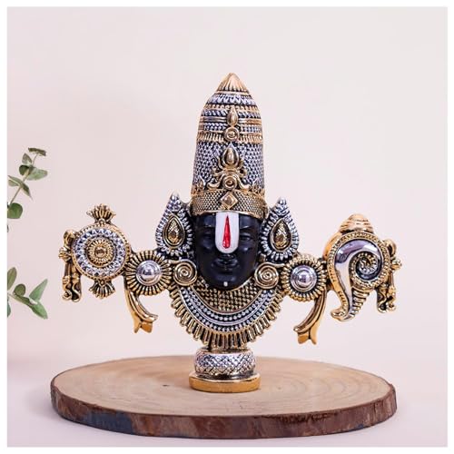 Image of 999 Silver Plated Balaji Murti | 6 Inch Traditional Lord Venkateswara Swamy Idol for Vastu Temple Decor & Puja Room | Auspicious Gifting Choice for Home & Office