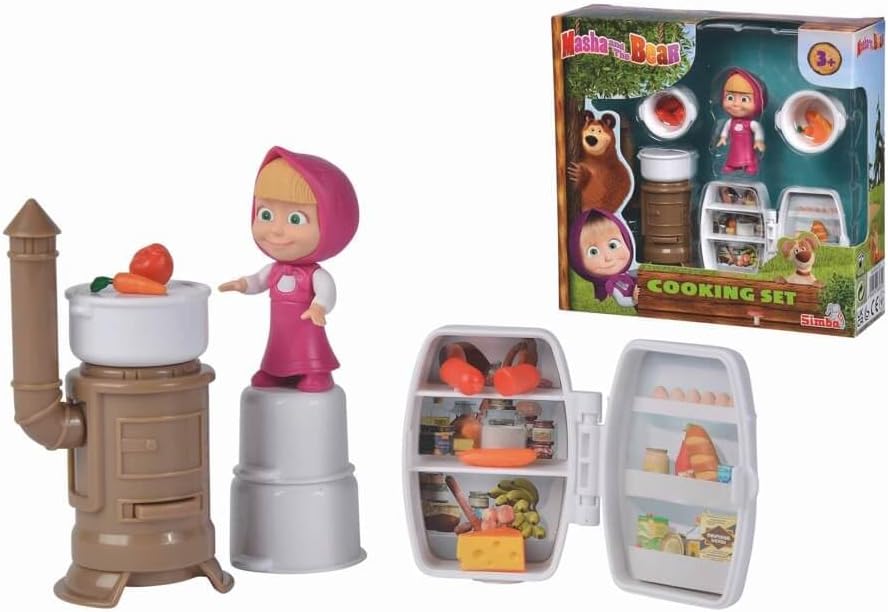 Masha and the Bear Mini Cooking Set By Fratelli Masha Doll Playset With Cooking Set 2 Inch Masha Doll and Ts Cooking Accessories Made In India