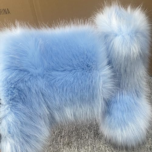 Faux Fur Boots, Mid-Calf Length, Furry Boots for Women Winter Snow Boots4