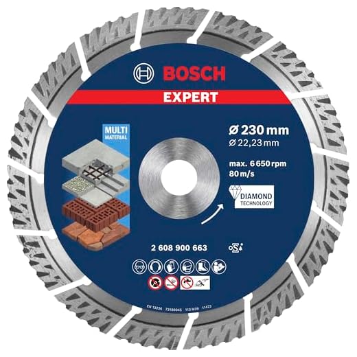 BOSCH ACCESORIOS 1x Disco de corte diamante Expert MultiMaterial (para Hormigón, Ø 230 mm, Amoladora grande)
