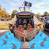 Qunclay 11 Pcs Halloween Pirate Trunk or Treat Car Decorations Kit Shark