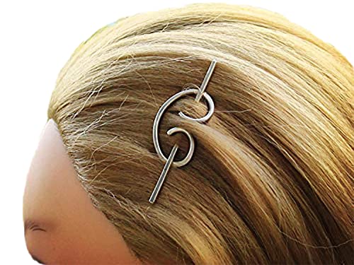 Small Silver Hair Clip for Women with Hair Stick Tiny Hair Barrette Metal Hair Slide Hair Pin Handmade Hair Accessories for Women Gift image 2