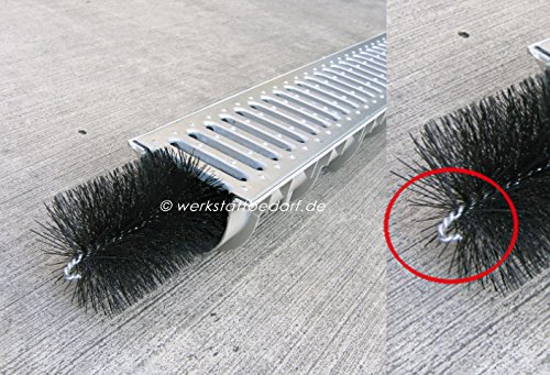 Dachrinnenbürste speziell für Kupferdachrinnen, 20 Meter Ø 15cm, inkl. 12 Sicherungsklammern gegen Sturm und Wind