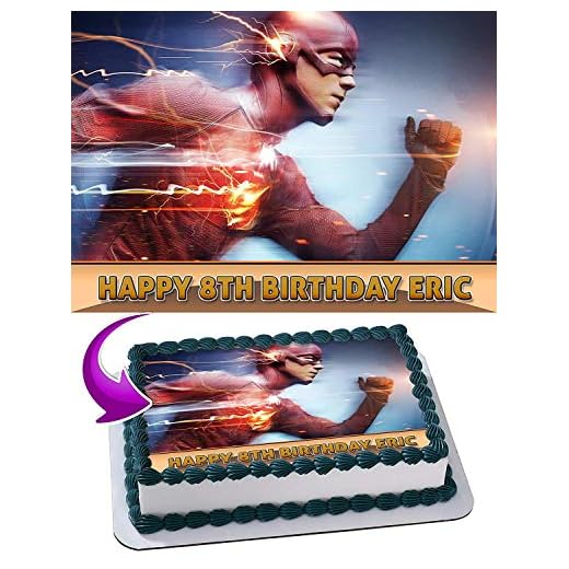 Flash Barry Allen DC Comics Edible Image Cake Topper Party Personalized 1/4 Sheet
