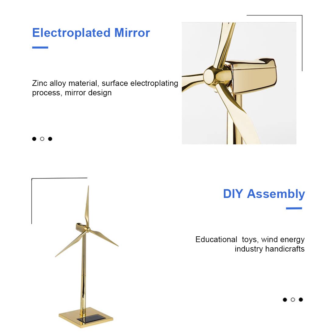 3D Metall Puzzle Solarbetriebene Windkraftanlage für Erwachsene, DIY Montage Mechanisches Windmühle Puzzle Modell für Desktop Ornaments & Geschenke