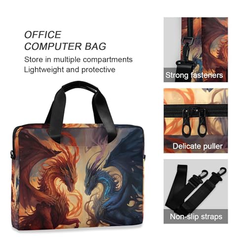 Maletín portátil con estampado Magic Dragons para laptop 13-15.6 pulg miniatura 5