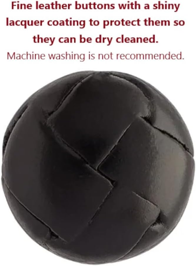 MisterShop® Brand, Black Genuine Leather Buttons, Beautifully Crafted in Puerto Rico- Lacquer Coated