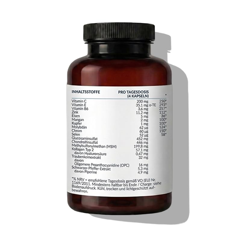 Arthro Caps - 120 Kapseln - Mikronährstoffe für Knorpelbildung, Knorpelfunktion und Bindegewebsbildung mit Glucosamin, Chondroitin und Hyaluronsäure - Vegetarisch, Glutenfrei, Laktosefrei